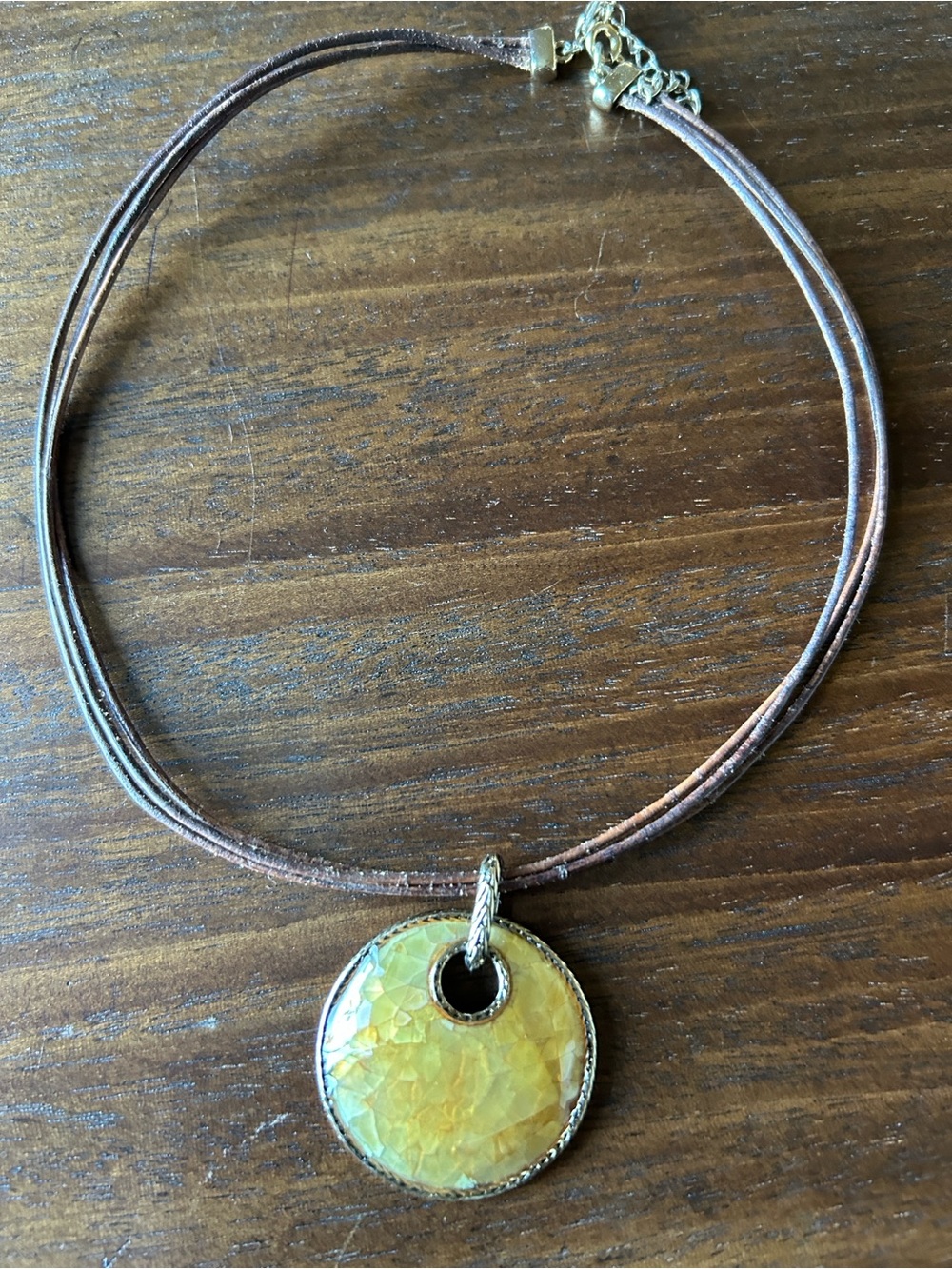 Monet Round Pendant Necklace